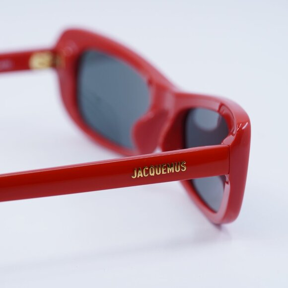 Jacquemus CAPRI JAC/55 C2 Sunglasses Red Rectangle Frame, Grey Lenses - Picture 5 of 11